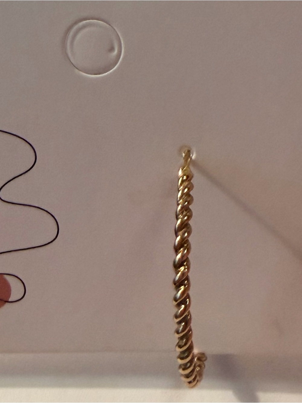 Sterling Silver Marked Gold-Tone Twisted Hoop Earrings - Women's Fashion Jewelry - Picture 4 of 8